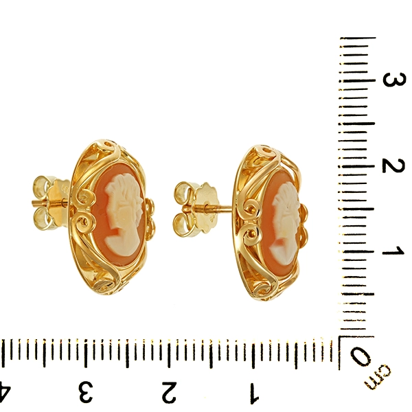 Ohrstecker, 14K, Gelbgold, Gemme