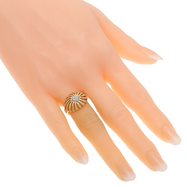 Ring, 14K, Gelb-/Weißgold, Diamant