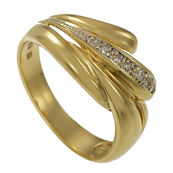 Diamantring, 14K, Gelb-/Weißgold, Diamanten