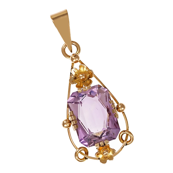 Anhänger, 8K, Gelbgold, Amethyst