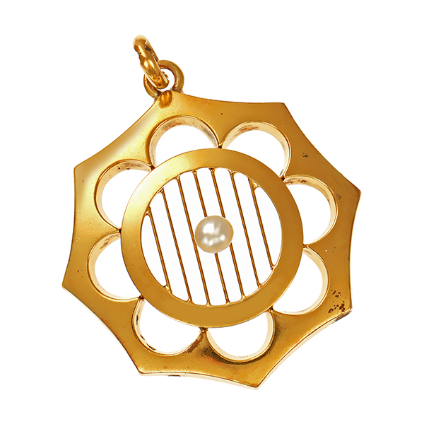Anhänger, 14K, Gelbgold, Perle