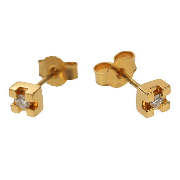 Ohrstecker, 18K, Gelbgold, Brillanten