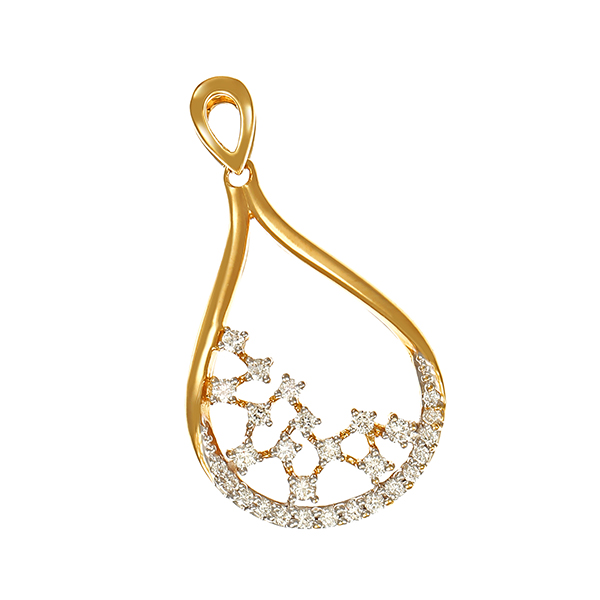 Anhänger, 18K, Gelbgold, Brillanten 