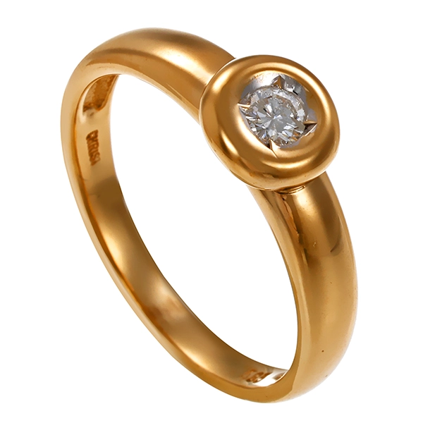 Ring, 14K, Gelb-/Weißgold, Brillant, U54