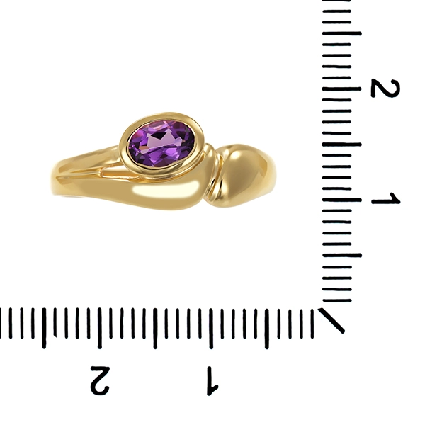 Ring, 8K, Gelbgold, Amethyst