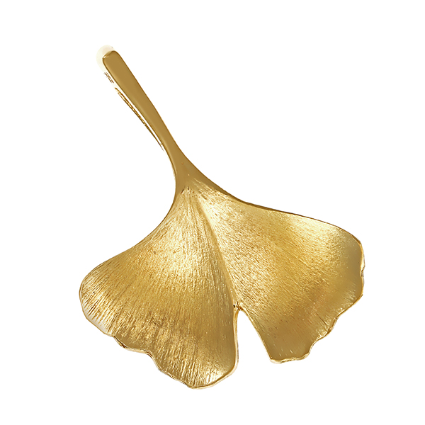 Anhänger, 14K, Gelbgold, Ginko