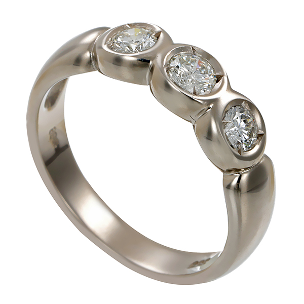 Ring, 14K, Weißgold, Brillanten