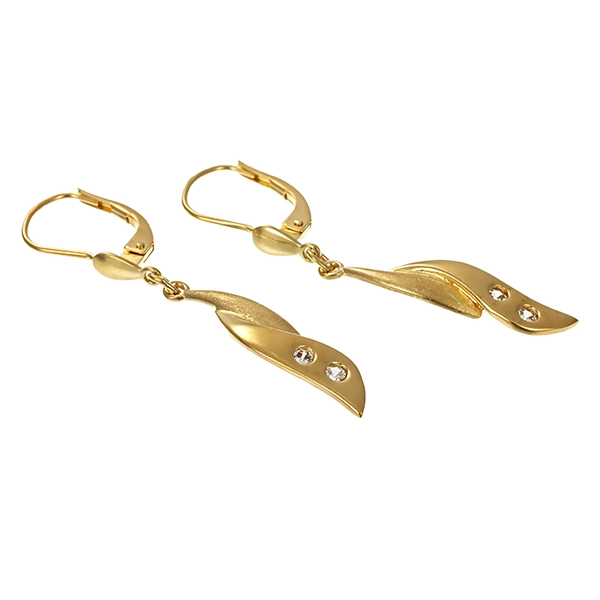 Ohrhänger, 8K, Gelbgold, ZIrkonia