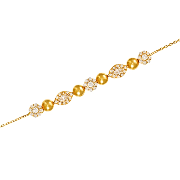 Armband, 18K, Gelbgold, Zirkonia