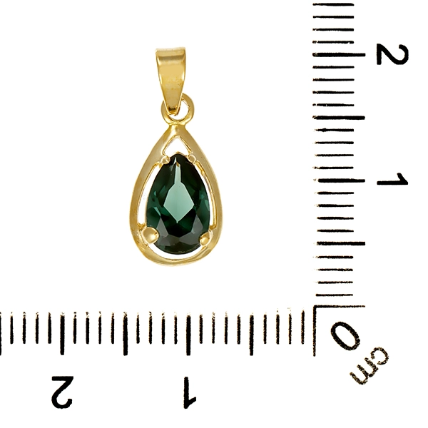 Anhänger, 8K, Gelbgold, synth. Spinell