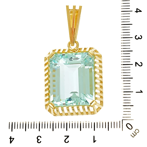 Anhänger, 14K, Gelbgold, Aquamarin