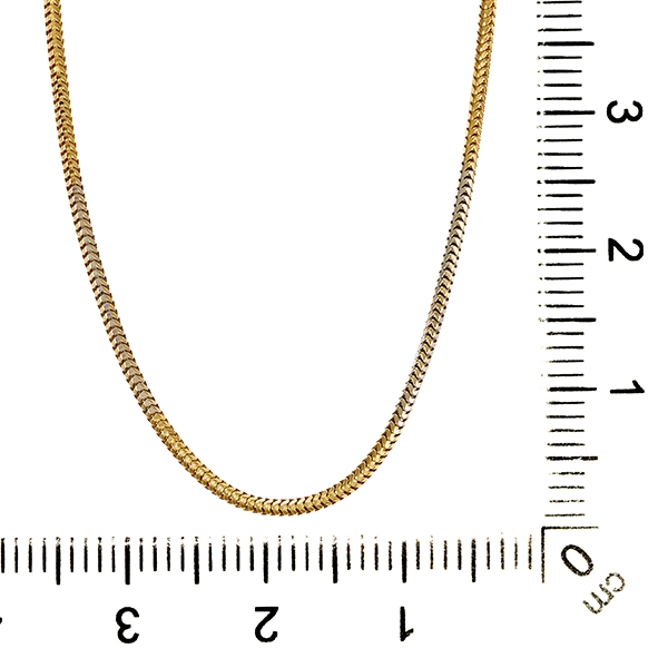 Collierkette, 14K, Gelb-/Weißgold, Schlange