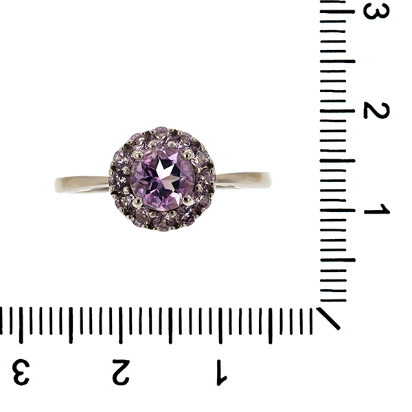 Ring, 8K, Weißgold, Amethyst