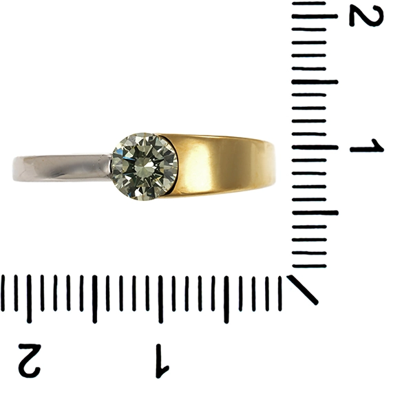 Diamantring, 14K, Gelb-/Weißgold, Brillant 0,50 ct