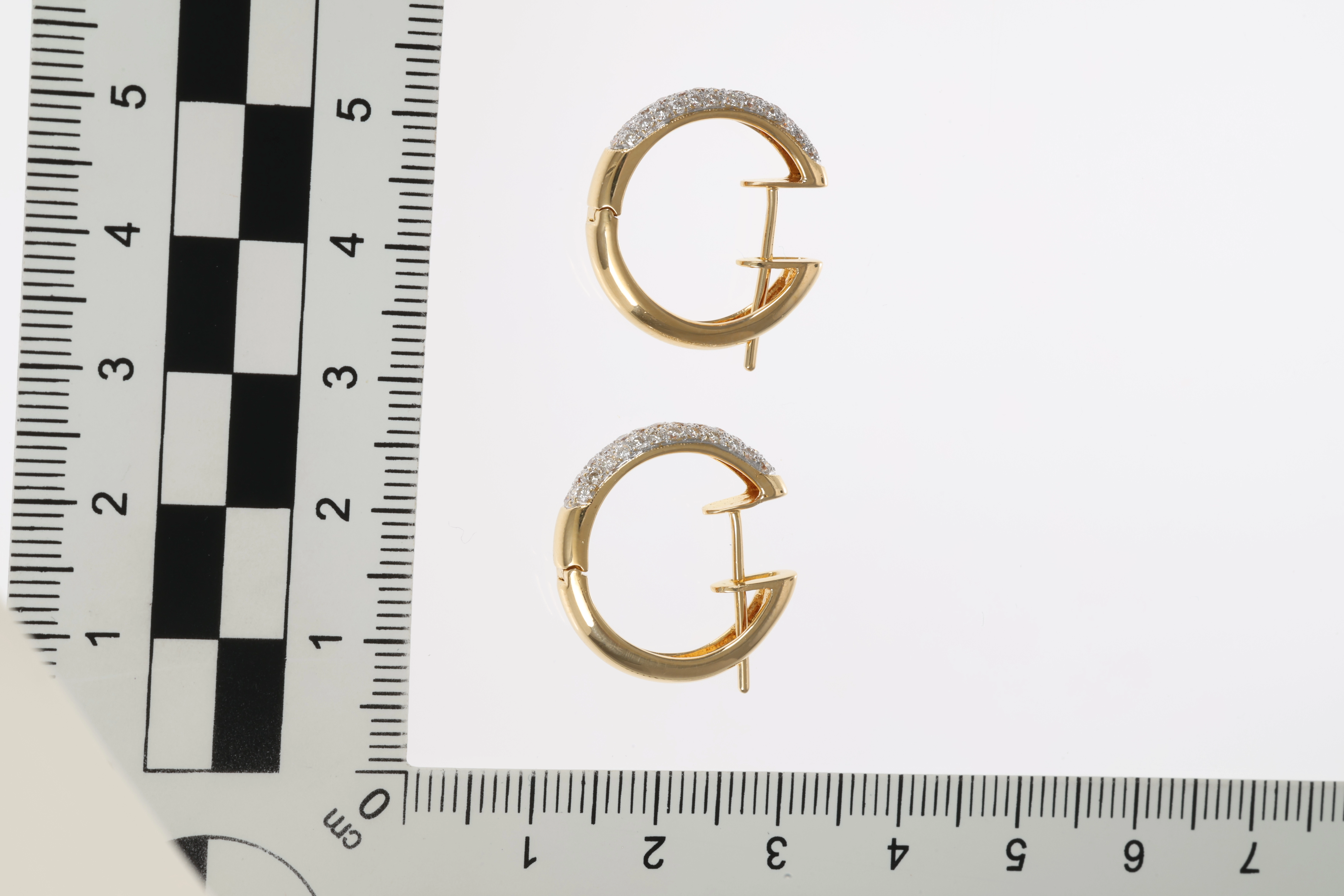 Creolen, 18K, Gelbgold, Brillanten