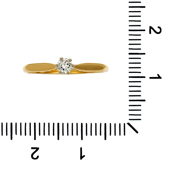 Diamantring, 14K, Gelbgold, Brillant 0,15 ct