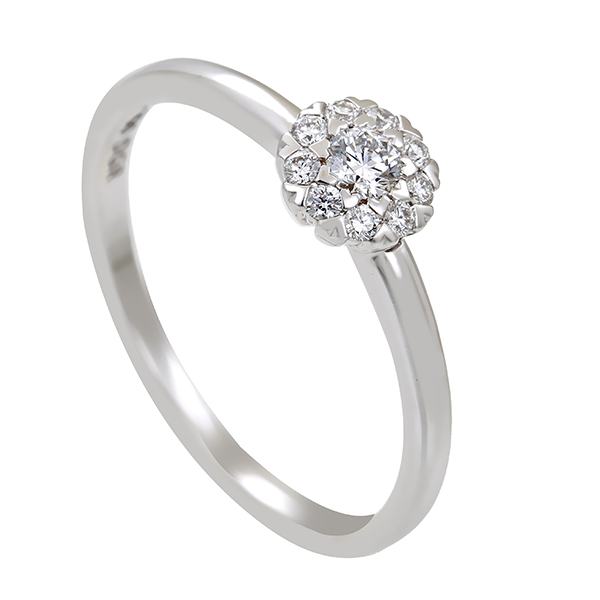 Diamantring, 18K, Weißgold, Brillanten