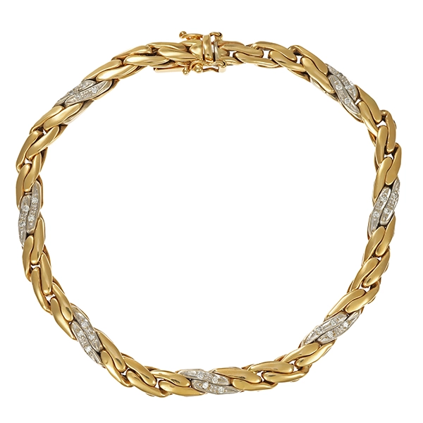 Armband, 14K, Gelb-/Weißgold, Brillanten