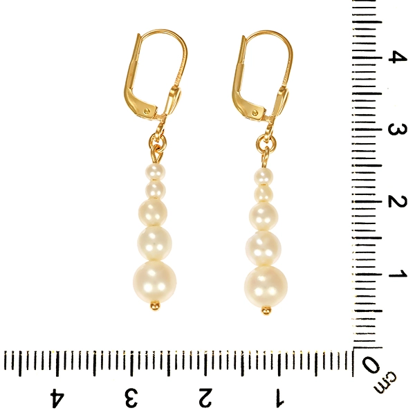 Ohrhänger, 14K, Gelbgold, Zuchtperlen