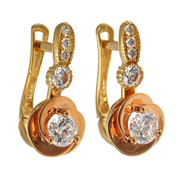 Clipstecker, 14K, Rot-/Gelbgold, Zirkonia