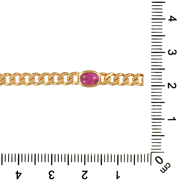 Armband, 14K, Gelbgold, Rubine, Panzer-