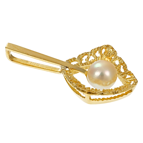 Anhänger, 14K, Gelbgold, Zuchtperle