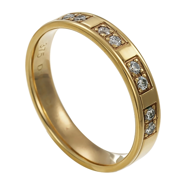 Diamantring, 9K, Gelbgold, Brillanten 0,16 ct