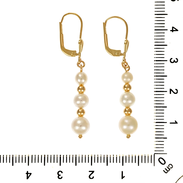Ohrhänger, 14K, Gelbgold, Perlen