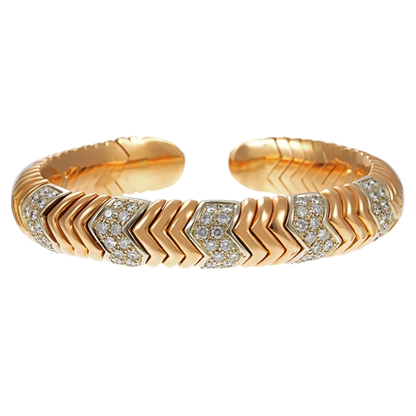 Armreif, 18K, Gelb-/Weißgold, Brillanten