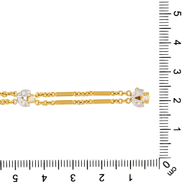 Armband, 18K, Gelb-/Weißgold, Diamanten, Brillanten