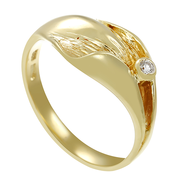Diamantring, 14K, Gelbgold, Brillant
