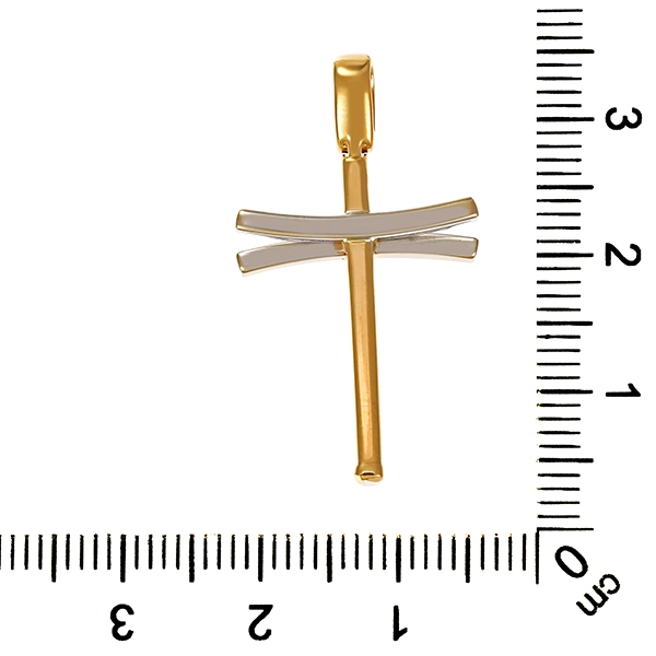 Anhänger, 14K, Gelb-/Weißgold