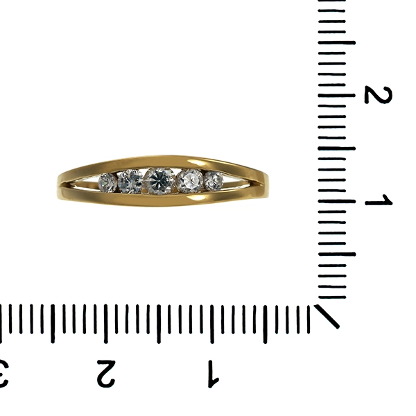 Ring, 8K, Gelb-/Weißgold, Zirkonia