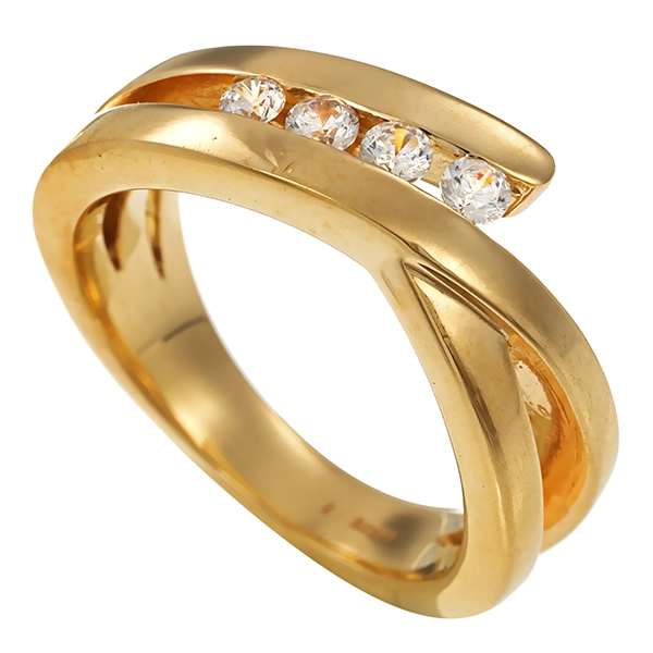 Ring, 9K, Gelbgold, Zirkonia
