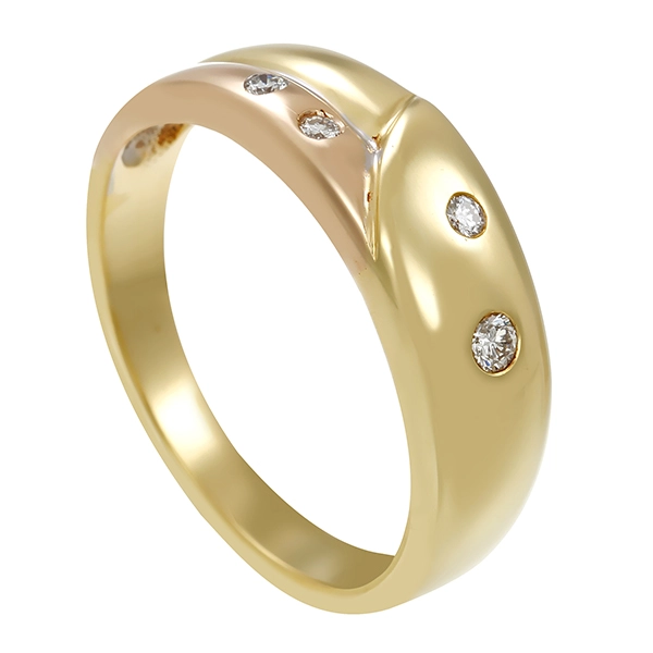 Diamantring, 14K, Gelbgold, Brillanten