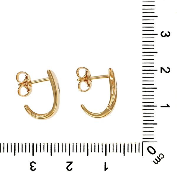 Steckcreolen, 14K, Gelbgold, Brillanten