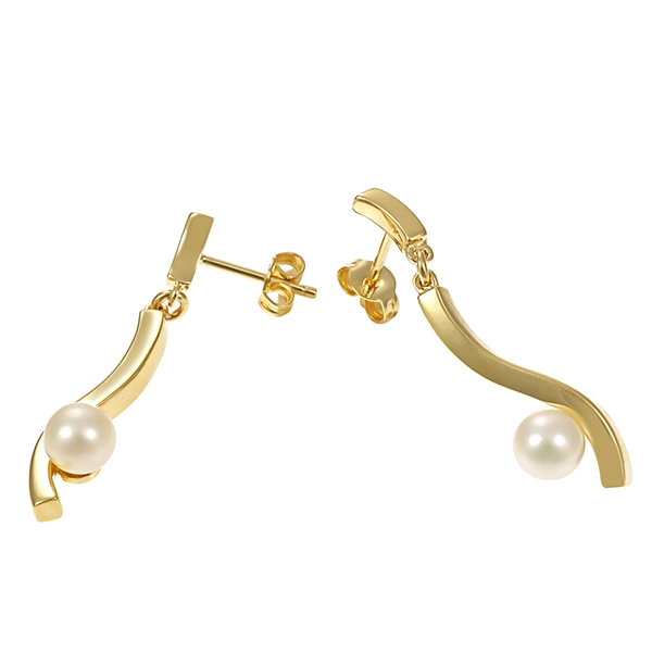 Ohrhänger, 14K, Gelbgold, Perlen