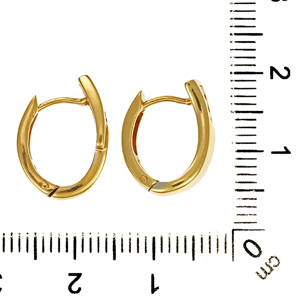 Creolen,  18K, Gelbgold, Zirkonia