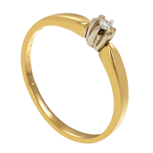 Diamantring, 14K, Gelbgold, Brillant