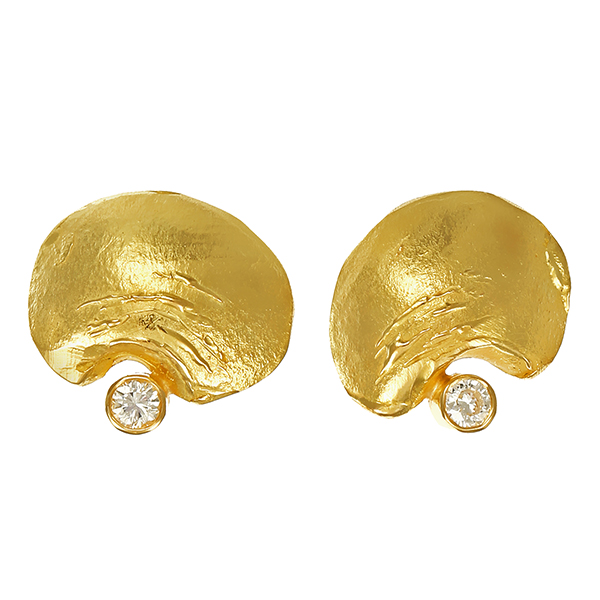 Ohrstecker, 18K, Gelbgold, Brillanten 