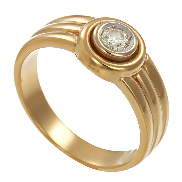 Diamantring, 14K, Gelb-/Weißgold, Brillant 0,23 ct