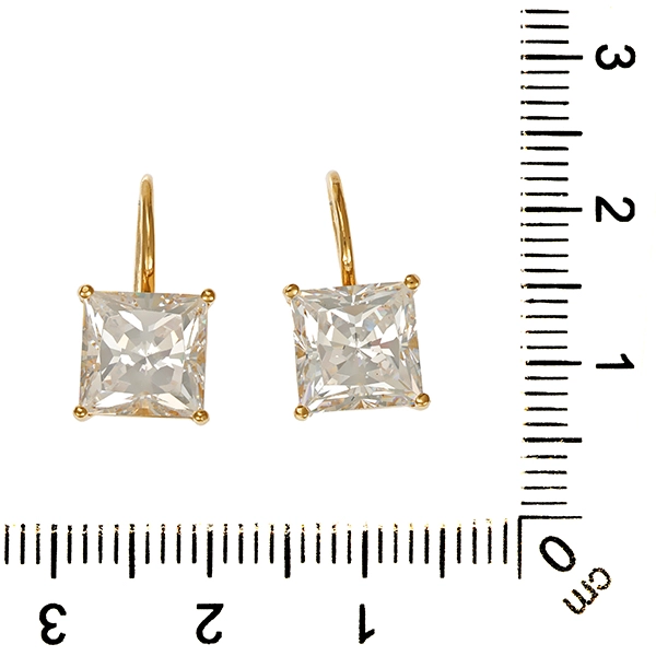 Ohrhänger, 14K, Gelbgold, Zirkonia