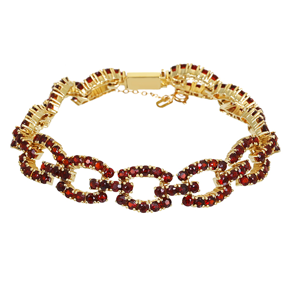 Armband, 8K, Gelbgold, Granat