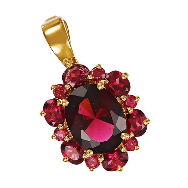 Anhänger, 14K, Gelbgold, Granat , Almandin