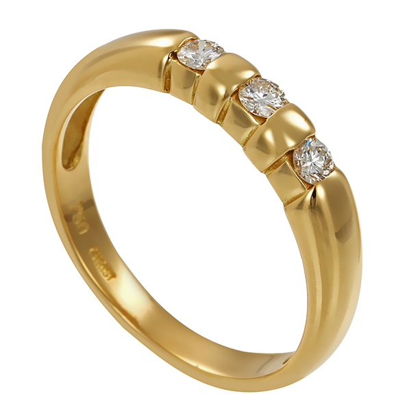 Ring, 18K, Gelbgold, Brillanten