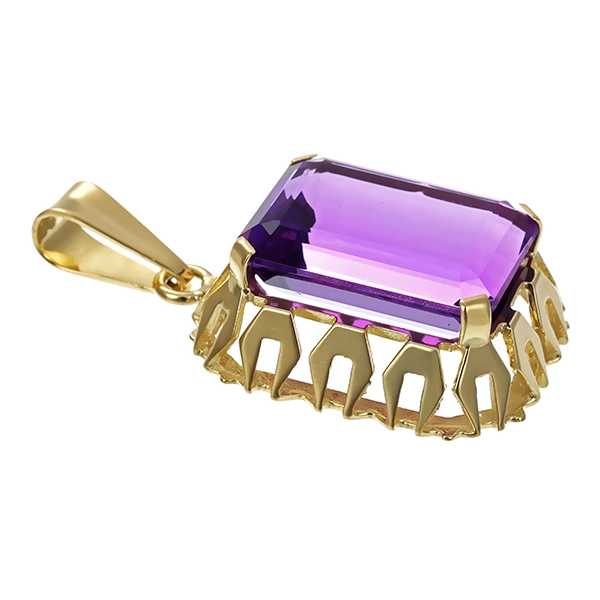 Anhänger, 14K, Gelbgold, Amethyst