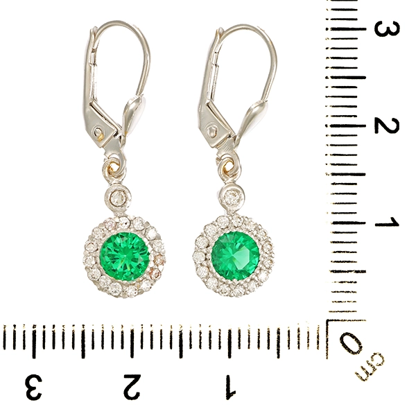 Ohrhänger, 14K, Weißgold, Zirkonia