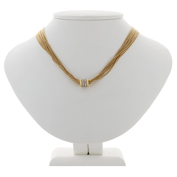 Collier, 18K, Gelb-/Weißgold, Brillanten