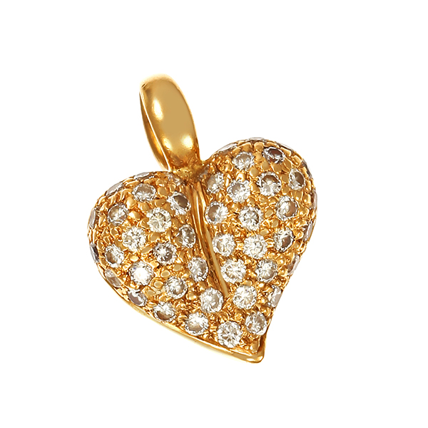 Anhänger, 18K, Gelbgold, Herz, Brillanten 0,44 ct