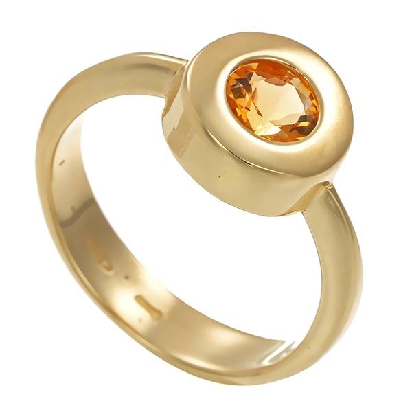 Ring, 14K, Gelbgold, Citrin
